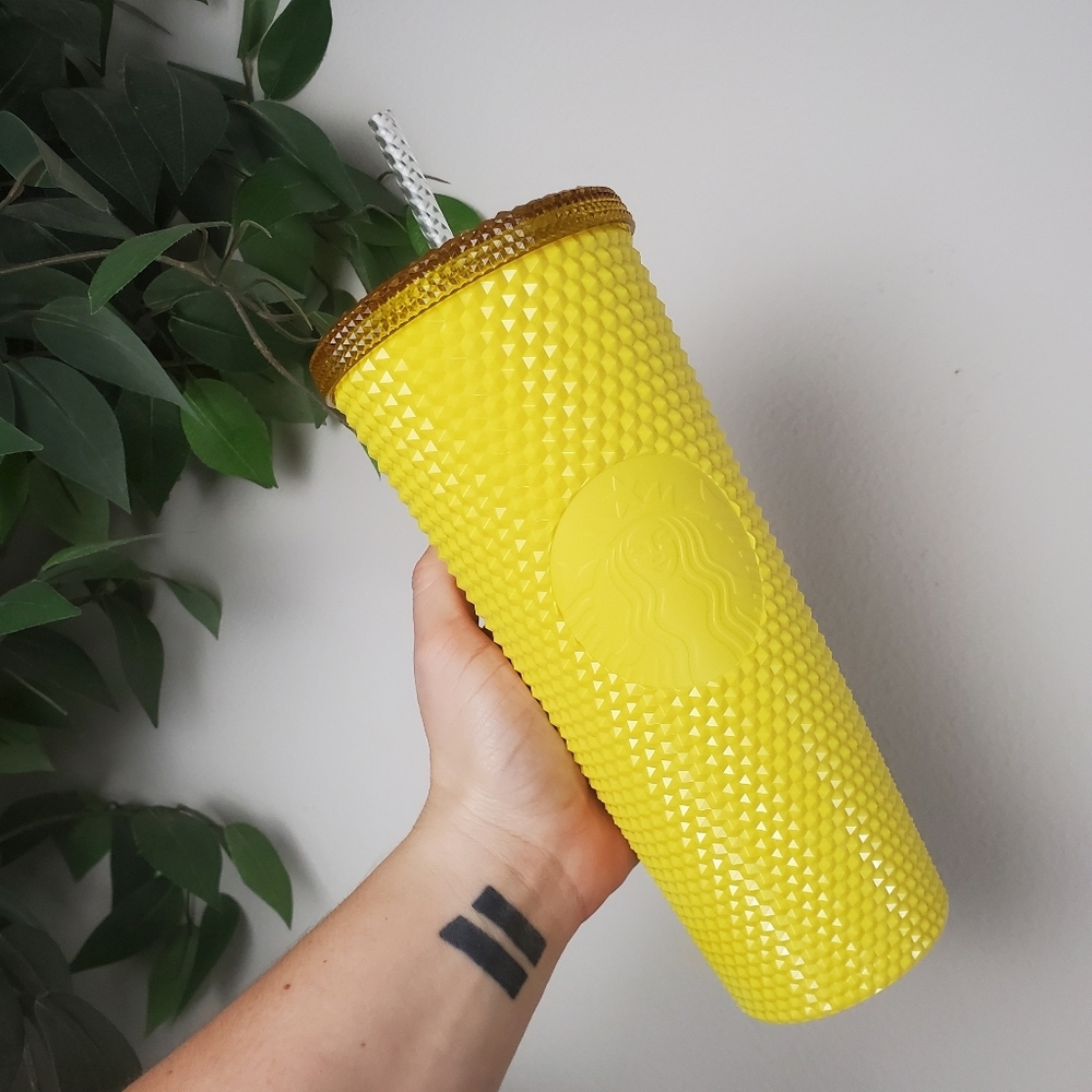 Starbucks Lemon Drop Yellow Studded 24 oz Tumbler Taiwan